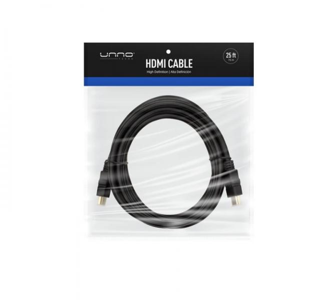 CABLE UNNO TEKNO HDMI 7.5M /25FT CB4125BK NEGRO