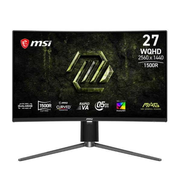 MONITOR GAMING MSI MAG 274CQPDF X32 27 PULG CURVA 1500R WQHD 320HZ/400HZ RAPID VA AMD FREESYNC DISPLAYPORT/HDMI/AUDÍFONOS NEGRO