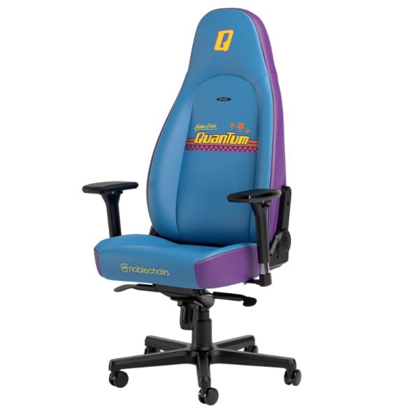 SILLA GAMING ERGONÓMICA NOBLECHAIRS ICON NUKA-COLA QUANTUM CUERO SINTÉTICO NBL-ICN-PU-NCQ CELESTE/MORADO