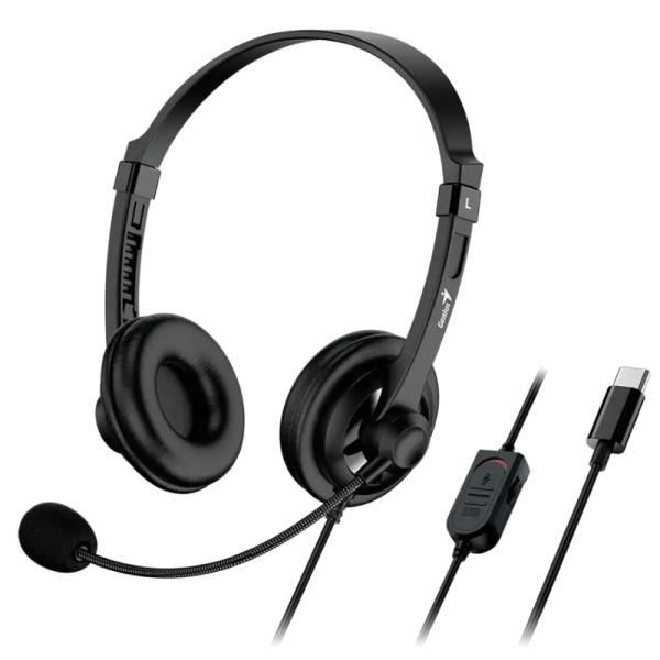 HEADSET GENIUS HS-230U ALÁMBRICO USB-C 2.4M 31710021405 NEGRO