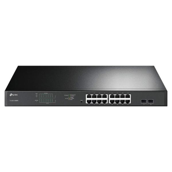 SWITCH TP LINK TL-SG1218MPE 16 PUERTOS GIGABIT PoE+ + 2 PUERTOS SFP EASY SMART MANAGED ADMINISTRABLE NEGRO