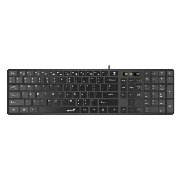 TECLADO GENIUS SLIMSTAR 126 MEMBRANA ALÁMBRICO USB ESPAÑOL 31310017401 NEGRO