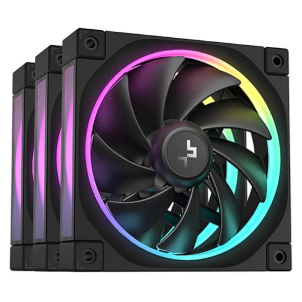 ABANICO ARGB DEEPCOOL FL12 3IN1 120MM 4 PIN PWM+ 3 PIN ARGB R-FL12-BKAPN3-G NEGRO