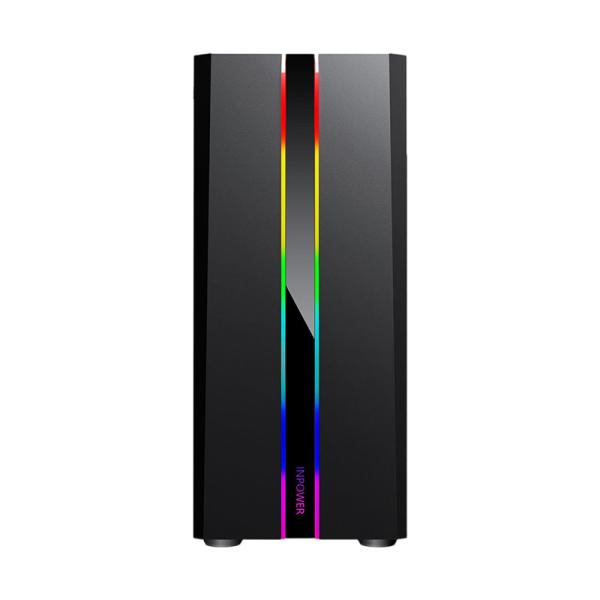 CASE GAMING RGB EAGLE WARRIOR TLALOC CG05R CG05RDRA001C MID TOWER SIN VENTILACIÓN INCLUIDA CON VIDRIO LATERAL Y TIRA RGB NEGRO