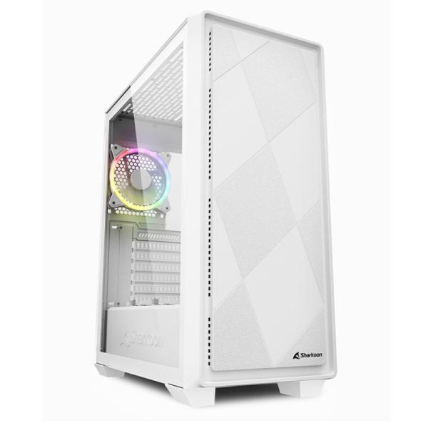 CASE GAMING RGB SHARKOON VS8 MID TOWER VENTILADORES 3 DE 120MM CON VIDRIO LATERAL 4044951039098 BLANCO