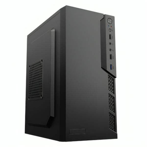 CASE CM23KTRA001C MINI TOWER SIN VENTILACIÓN INCLUIDA CON PANEL LATERAL Y CON FUENTE DE PODER 600W NEGRO