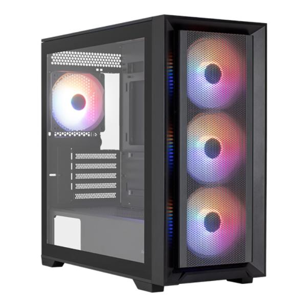 CASE GAMING RGB AEROCOOL TERN MINI MINI TOWER VENTILADORES 4 DE 120MM CON VIDRIO LATERAL Y MALLA FRONTAL TERN MINI-G-BK-V1 ACCS-ES04043.11 NEGRO