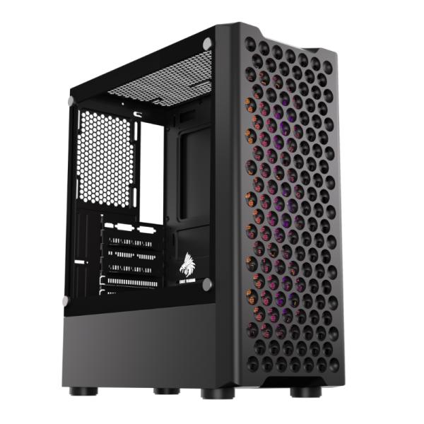 CASE RGB EAGLE WARRIOR CG06Z5RA002C MID TOWER VENTILADORES 3 DE 120MM CON VIDRIO LATERAL Y MALLA FRONTAL NEGRO