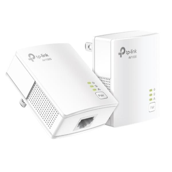 ADAPTADOR TP LINK TL-PA7017 KIT AV1000 GIGABIT POWERLINE STARTER KIT ETHERNET / RED ELÉCTRICA 1000 MBPS TL-PA7017 KIT(US) BLANCO