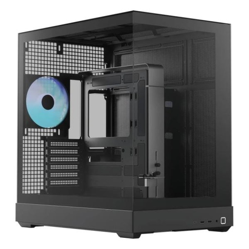 [CP3280] CASE RGB APNX V2-F-BK-V1 MID TOWER 4 VENTILADORES CON PANEL FRONTAL Y LATERAL APCM-VI03143.11 NEGRO