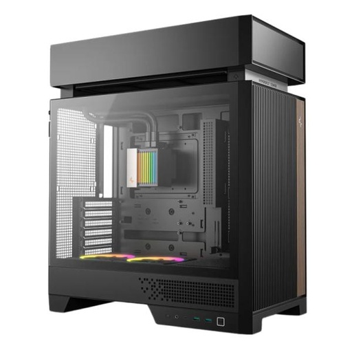 [CP3286] CASE RGB DEEPCOOL CL6600 MID TOWER VENTILADORES DE 2 DE 120MM CON MALLA FRONTAL Y ENFRIAMIENTO LIQUIDO PREINSTALADO R-CL6600-BKNNA0-G-1 NEGRO