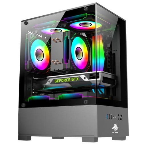 [CP3296] CASE EAGLE WARRIOR CG01J2RA001C MINI TOWER SIN VENTILACIÓN INCLUIDA CON PANEL LATERAL NEGRO