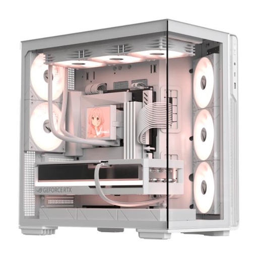 [CP3315] CASE RGB FORMULA V CRYSTAL Z7 PA MID TOWER 5 X 120MM PANEL FRONTAL DE ACERO Y PLÁSTICO / PANEL LATERAL DE VIDRIO SIN FUENTE DE PODER 4711401666653 BLANCO