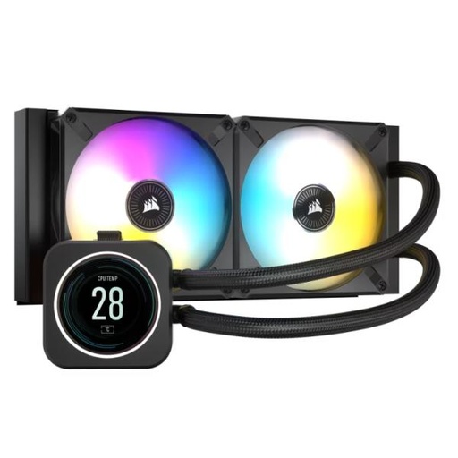 [1208314] ENFRIAMIENTO LIQUIDO RGB CORSAIR ICUE H100I ELITE LCD AIO 240MM CW-9060061-WW NEGRO