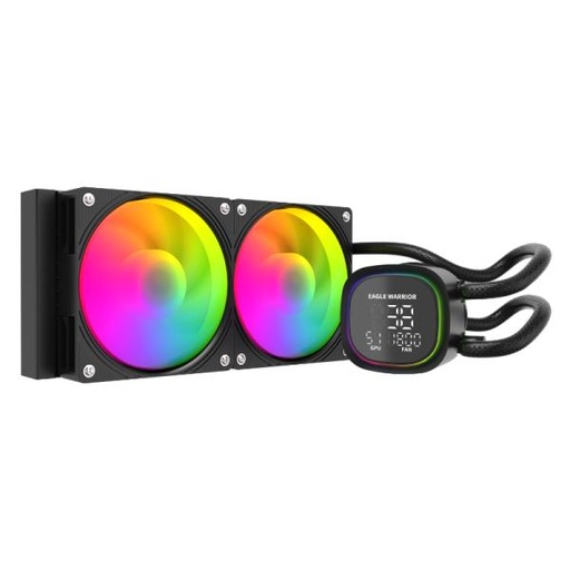 [CP4087] ENFRIAMIENTO LIQUIDO RGB EAGLE WARRIOR FROSTBITE HL240 FCFWT292001C AIO 2X120MM 4 PIN PWM LGA115X/1700/AM4/AM5 NEGRO
