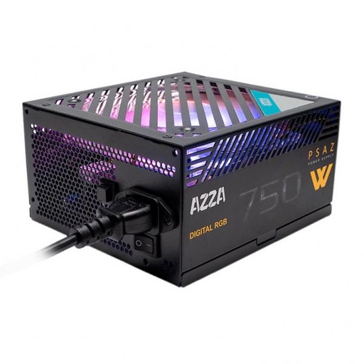 [21109] FUENTE DE PODER AZZA 750W ARGB PSU 80 PLUS BRONZE NO MODULAR ATX PSAZ-750W ARGB NEGRO