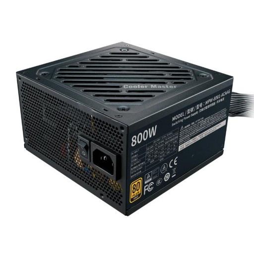 [21174] FUENTE DE PODER COOLER MASTER G800 GOLD PLUS 800W NO MODULAR ATX MPW-8001-ACAAG-U2 NEGRO