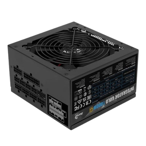 [21292] FUENTE DE PODER AEROCOOL INTEGRATOR GOLD 1000W 80 PLUS GOLD FULL MODULAR ATX ACPG-IMK0FUC.31 NEGRO