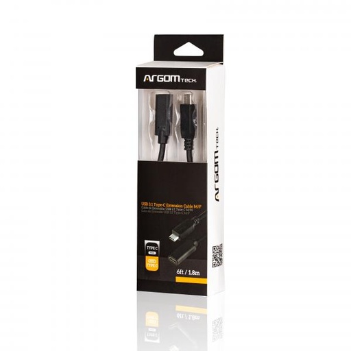 [1205051] CABLE ARGOM USB 3.1 TYPE-C MALE TO FEMALE 6F/1.8M ARG-CB-0064
