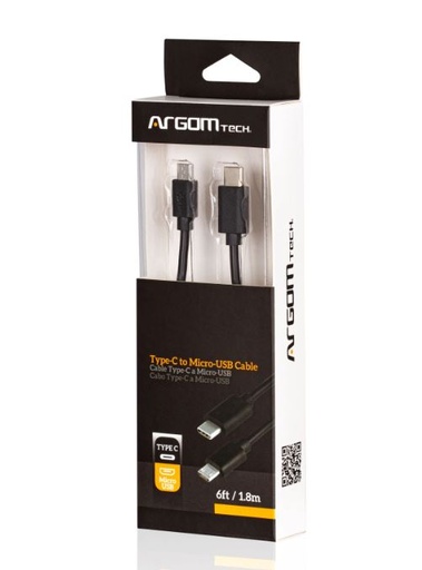 [1205052] CABLE ARGOM TYPE C TO MICRO USB M/M 6F/1.8M ARG-CB-0065