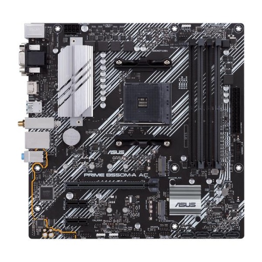 [11180] TARJETA MADRE ASUS PRIME B550M-A AC AM4 M-ATX DDR4 NEGRO / BLANCO