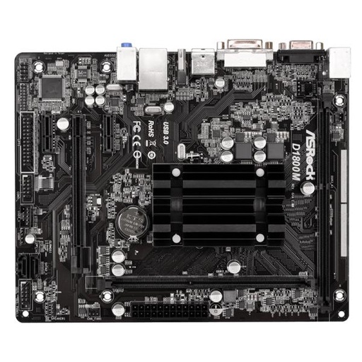 [11360] TARJETA MADRE ASROCK  J1800 D1800M MICRO ATX DDR3 NEGRO