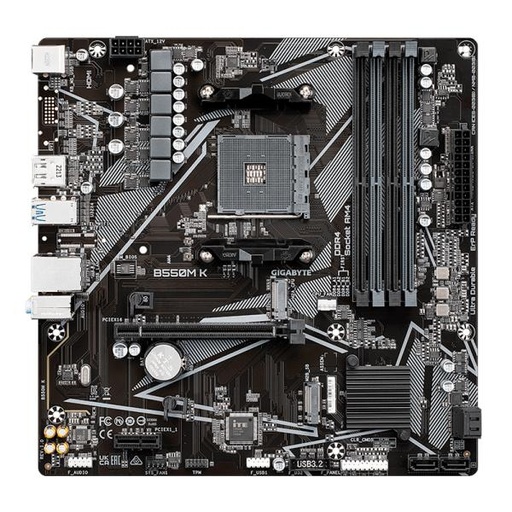 [11438] TARJETA MADRE GIGABYTE B550M K AM4 MICRO-ATX DDR4 NEGRO