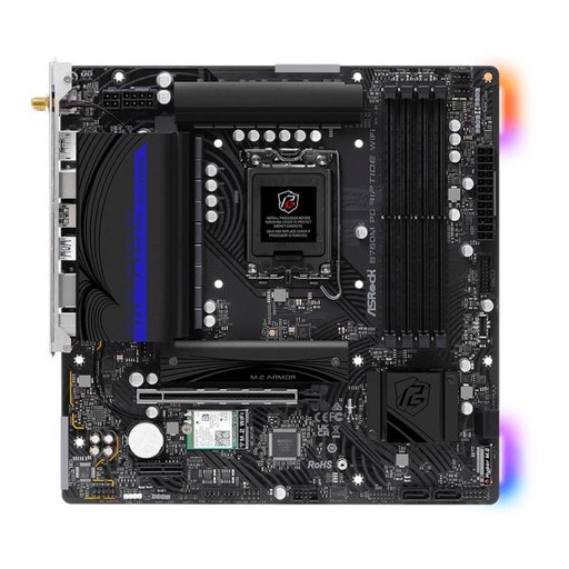 [11521] TARJETA MADRE ASROCK B760M PG RIPTIDE WIFI LGA1700 MICRO-ATX DDR5 MB-B760MPGRIPW NEGRO