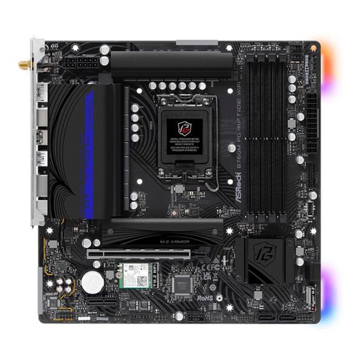 [11540] TARJETA MADRE GAMING ASROCK B760M PG LIGHTNING WIFI LGA1700 MICRO ATX DDR5 90-MXBMT0-A0UAYZ NEGRO / BLANCO