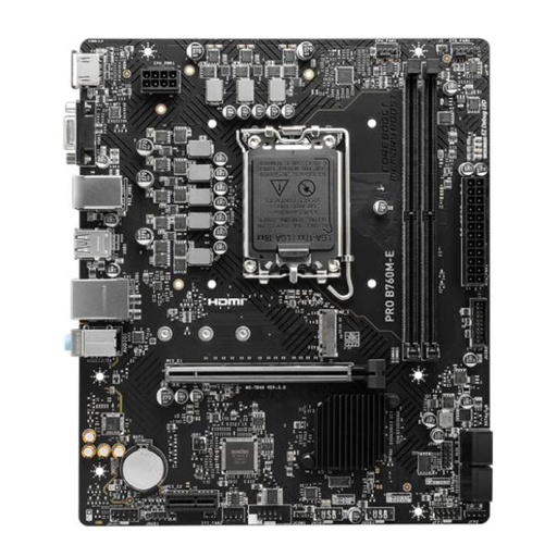 [11575] TARJETA MADRE MSI PRO B760M-E DDR5 LGA 1700 M-ATX 911-7D48-048 NEGRO NEGRO