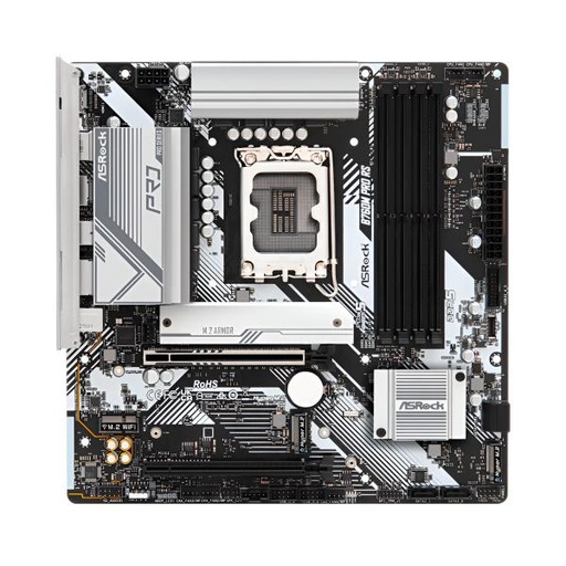 [11598] TARJETA MADRE ASROCK B650M PRO RS WIFI AM5 MICRO-ATX DDR5 90-MXBLZ0-AOUAYZ NEGRO / BLANCO