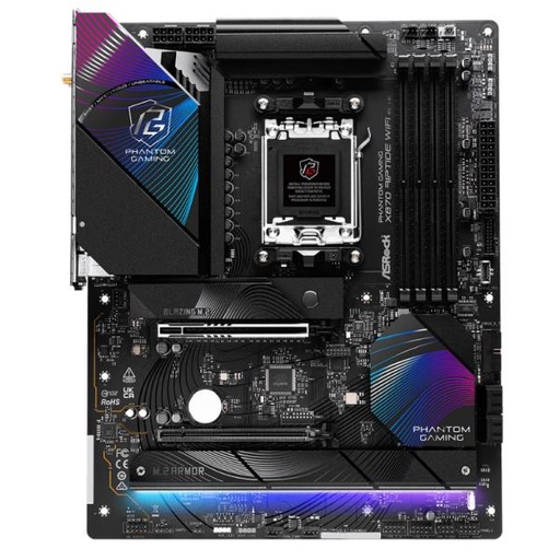 [CP8063] TARJETA MADRE ASROCK X870 RIPTIDE WIFI AM5 ATX DDR5 NEGRO/MORADO
