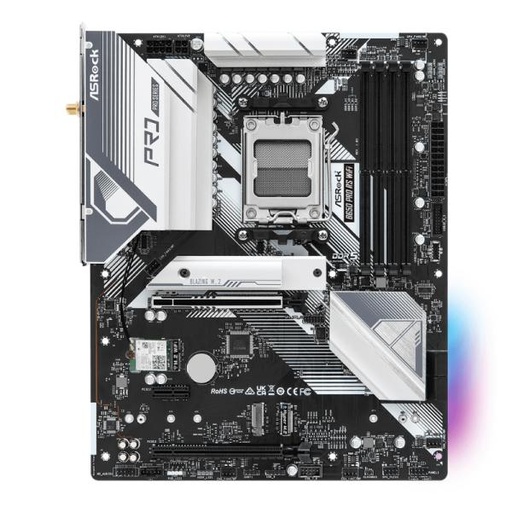[CP8124] TARJETA MADRE ASROCK B650 PRO RS WIFI AM5 ATX DDR5 PLATEADO/NEGRO