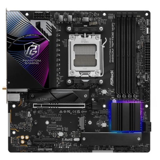 [CP8126] TARJETA MADRE ASROCK B850M RIPTIDE WIFI AM5 MICRO-ATX DDR5 NEGRO
