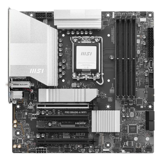 [CP8186] TARJETA MADRE MSI PRO B860M-A WIFI LGA 1851 MICRO-ATX DDR5 911-7E42-002 NEGRO / BLANCO