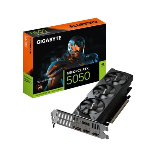 [CP7186] TARJETA DE VIDEO GIGABYTE GEFORCE RTX 5050 OC LOW PROFILE 8G 8GB GDDR6 2587MHZ GV-N5050OC-8GL NEGRO