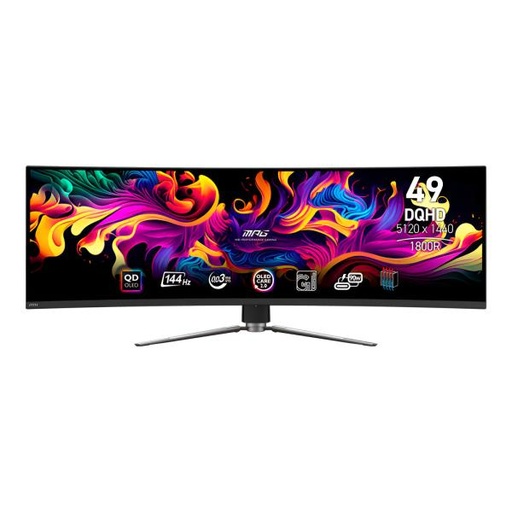 [22485] MONITOR 49 PULG MSI MPG 491CQP QD-OLED 5120 X 1440 144HZ 0.03MS CERTIFICACION VESA CLEARMR 8000 DISPLAY HDR NEGRO 9S6-3FA84T-002