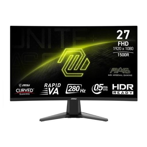 [DV1020] MONITOR MSI CURVO 27 PULG MAG 276CXF 1920 X 1080 VA 280HZ ADAPTIVE-SYNC HDMI Y DISPLAYPORT 9S6-3CE01M-017 NEGRO