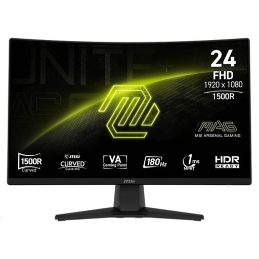 [DV1071] MONITOR MSI MAG 242C 23.6 PULG CURVO 1920 X 1080 180 HZ ANTI-GLARE HDMI Y DP 9S6-3BC31T-004