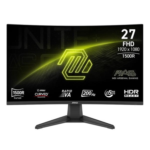 [DV1076] MONITOR MSI MAG 276CF E20 27 PULG  CURVO 1920 X 1080  200 HZ  ANTI-GLARE  HDMI Y DP  9S6-3CE11M-045