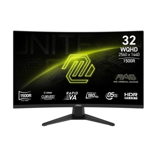 [DV1101] MONITOR MSI MAG 321CQF E18 31.5 PULG CURVO 2560 X 1440 180HZ RAPID VA 9S6-3DE04T-004 NEGRO