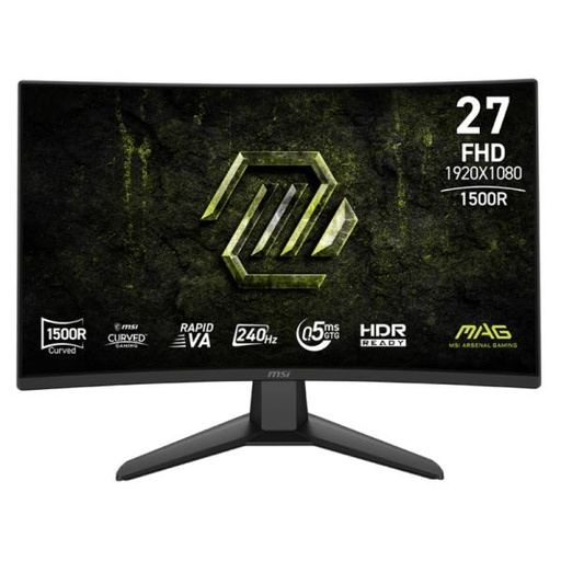 [DV1132] MONITOR GAMING MSI MAG 274CF X24 27 PULG CURVA 1500R 1920X1080 240HZ VA RÁPIDO FREESYNC DISPLAYPORT / HDMI 9S6-3CF51T-004 NEGRO