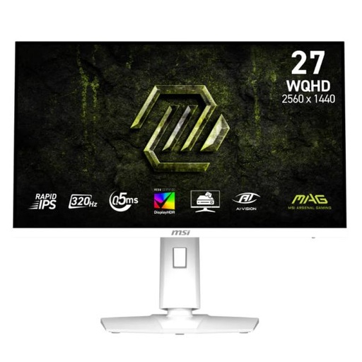 [DV1136] MONITOR GAMING MSI MAG 274QRFW X32 27 PULG PLANA WQHD 2560X1440 320HZ RAPID IPS G-SYNC 9S6-3CE49H-036 BLANCO