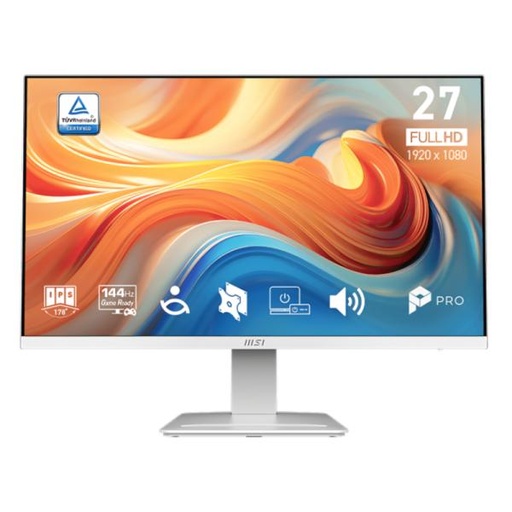 [DV1141] MONITOR MSI PRO MP273W E14A 27 PULG PLANA 1920 X 1080 144 HZ IPS FREESYNC 9S6-3PB4CH-266 BLANCO