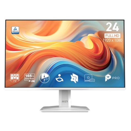 [DV1143] MONITOR MSI PRO MP243W E14 23.8 PULG PLANA 1080P 144HZ IPS FREESYNC HDMI / DISPLAYPORT 9S6-3PD1CT-032 BLANCO