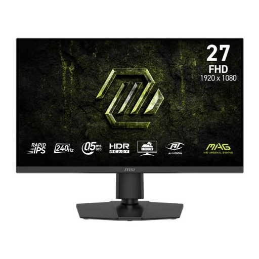 [DV1181] MONITOR GAMING MSI MAG 272PF X24 27 PULG PLANA 1920 X 1080 FHD 240HZ IPS ADAPTIVE-SYNC ALTAVOCES 2X2W 9S6-3CE59T-023 NEGRO