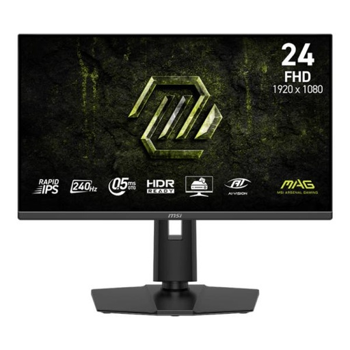[DV1189] MONITOR GAMING MSI MAG 245PF X24 24 PULG PLANA FULL HD 240HZ RAPID IPS AMD FREESYNC PREMIUM HDMI/DISPLAYPORT/AUDÍFONOS HDR READY/MODO NEGRO
