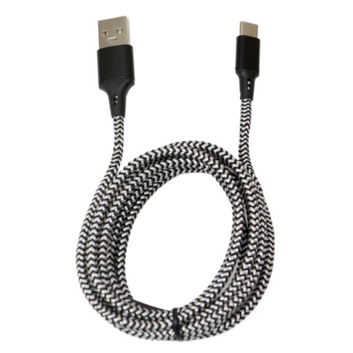 [AC3069] CABLE NOVA USB-C A USB 2.0 FAD31118002C CARGA RÁPIDA TRENZADO DE NYLON / DURA FORM 1.8M NEGRO