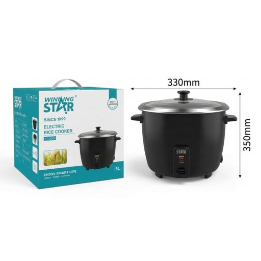 [ED1014] OLLA ARROCERA ELÉCTRICA 5L WINNING STAR ST-2000 900W DFG-710-WST-110V-15115 NEGRO