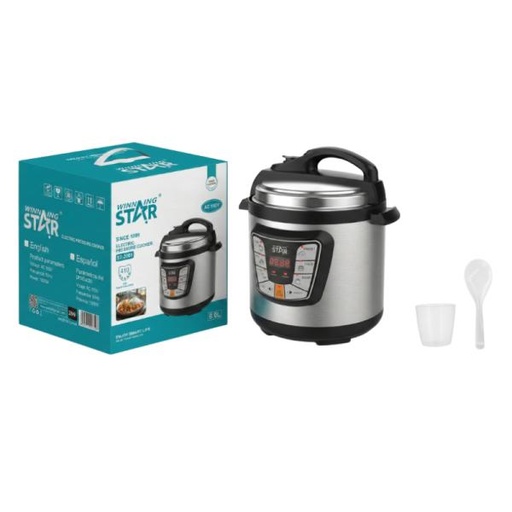 [ED1015] OLLA MULTIUSOS ELÉCTRICA WINNING STAR ST-2001 1000W 6L DFG-1065-WST-110V-15930 PLATEADO
